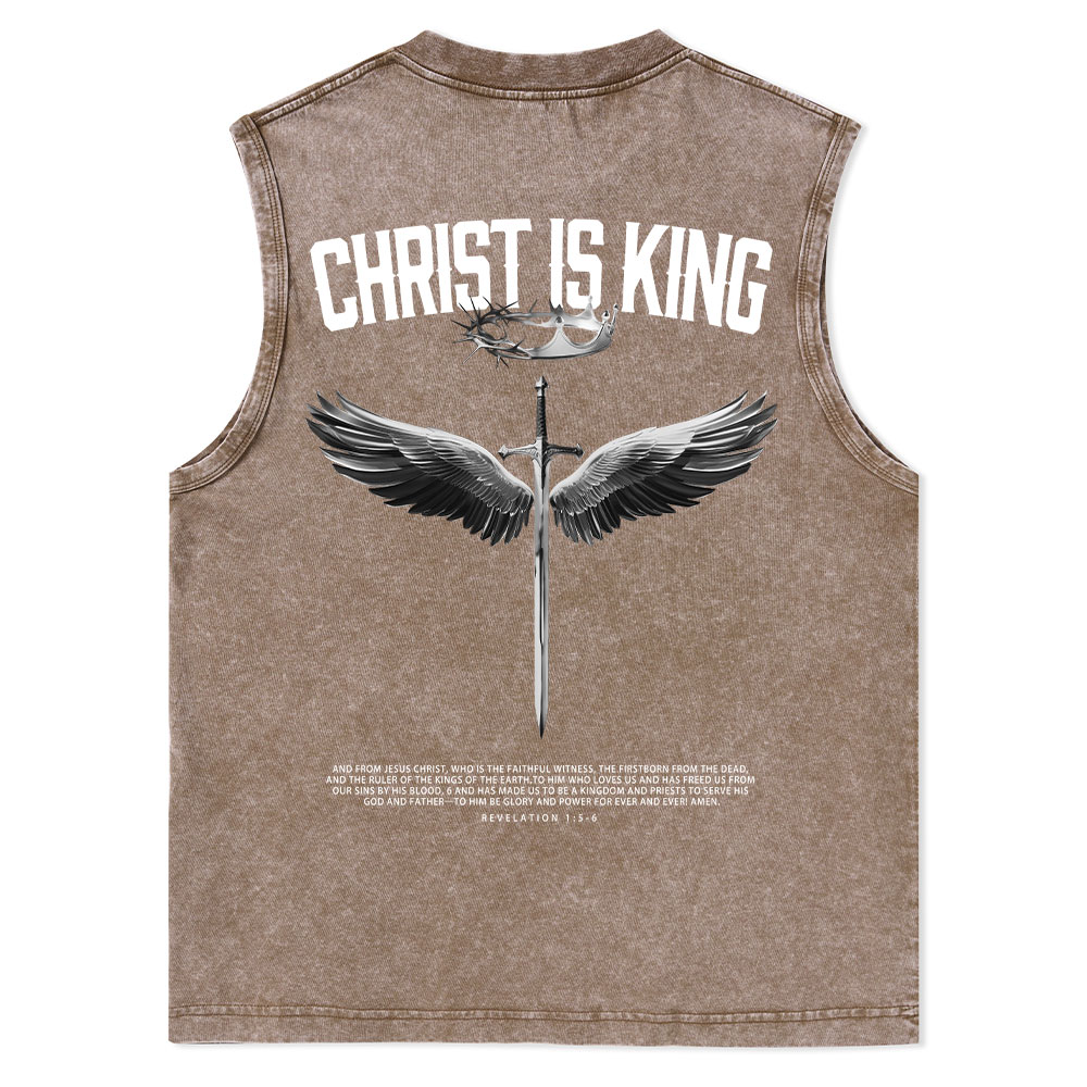 Christ Is King Christian Washed sleeveless Tee
