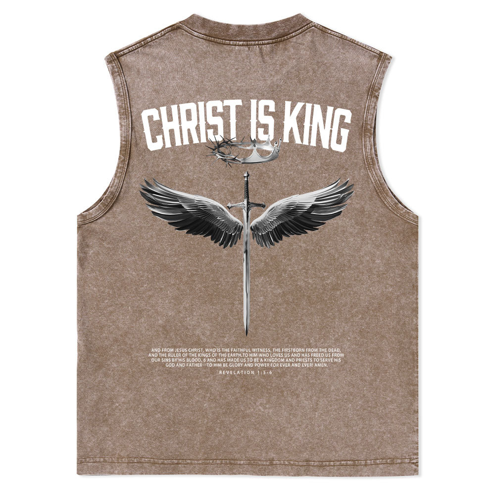 Christ Is King Christian Washed sleeveless Tee
