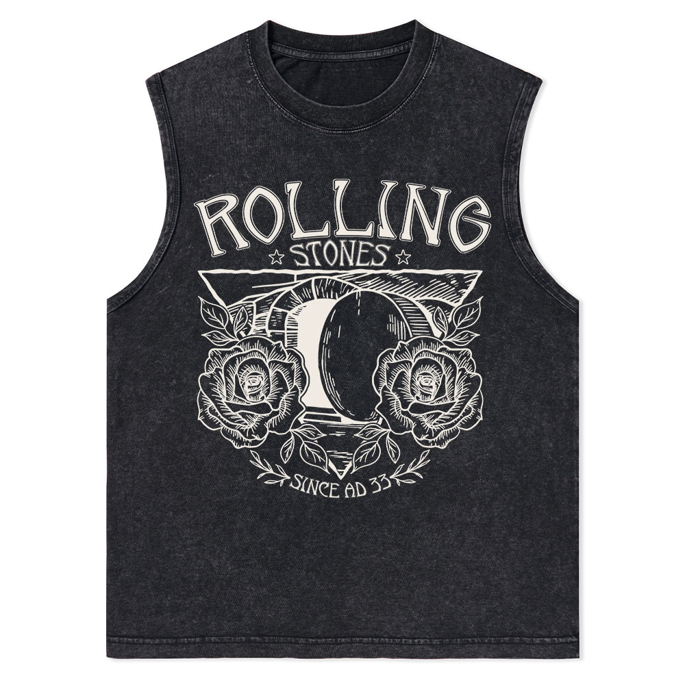 Rolling Stones Retro Christian Washed sleeveless Tee