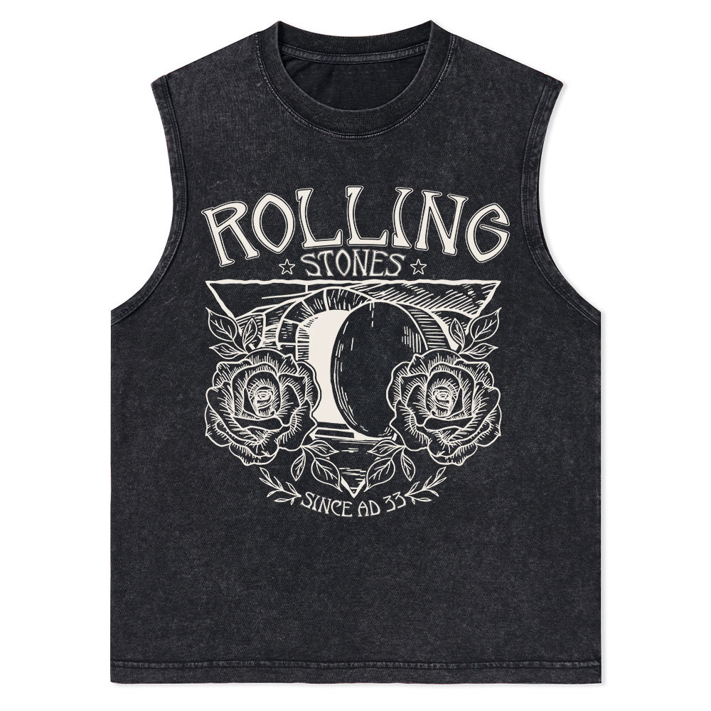 Rolling Stones Retro Christian Washed sleeveless Tee