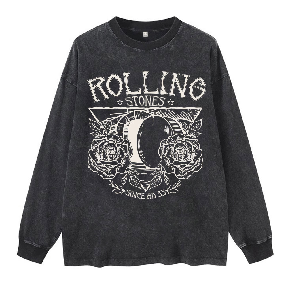 Rolling Stones Retro Christian Washed Long Sleeve T-Shirt