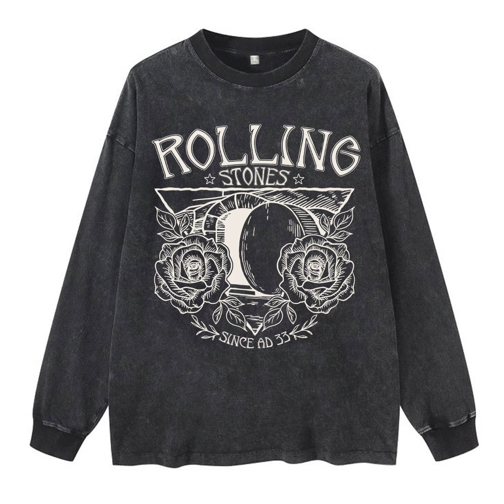 Rolling Stones Retro Christian Washed Long Sleeve T-Shirt