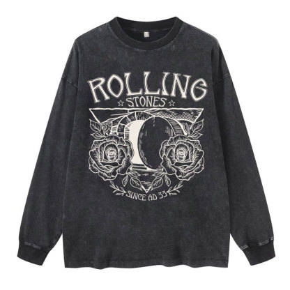 Rolling Stones Retro Christian Washed Long Sleeve T-Shirt