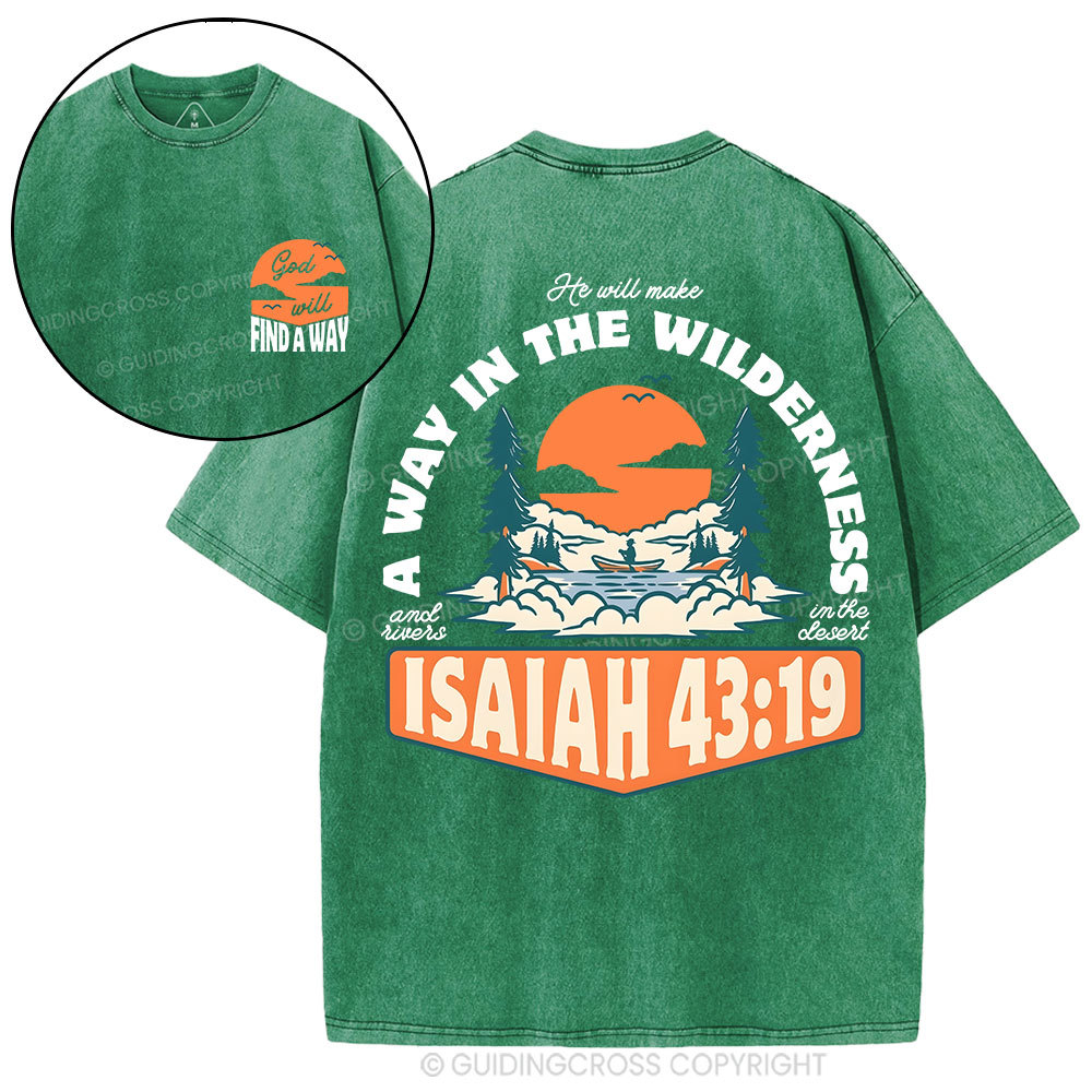 A Way In The Wilderness Christian Washed T-Shirt