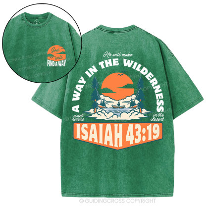 A Way In The Wilderness Christian Washed T-Shirt