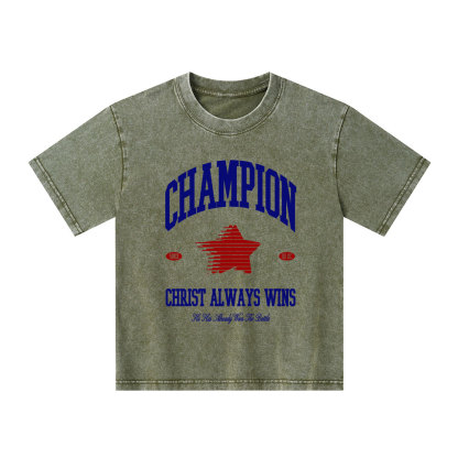 Christ Always Wins Kid Washed T-Shirt
