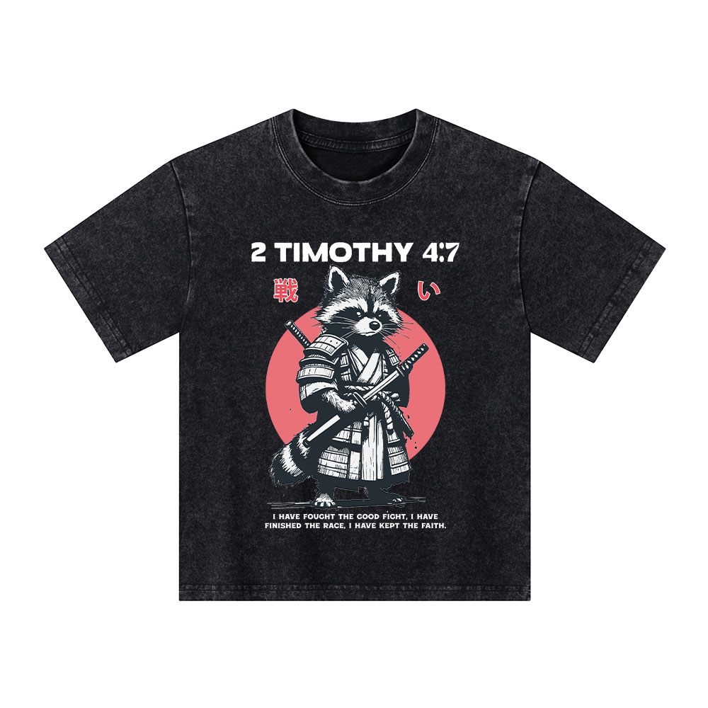 Fought The Good Fight Raccoon Kid Washed T-Shirt