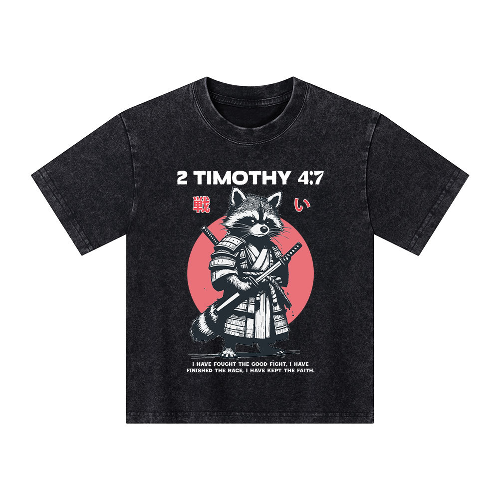 Fought The Good Fight Raccoon Kid Washed T-Shirt
