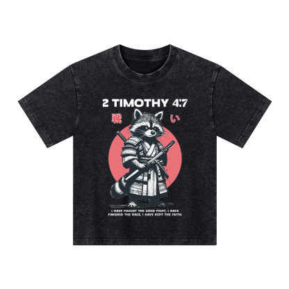 Fought The Good Fight Raccoon Kid Washed T-Shirt