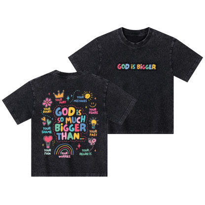 God Is Bigger Kid Washed T-Shirt