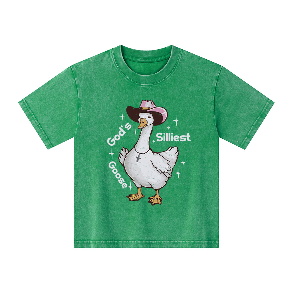 God's Silliest Goose Kid Washed T-Shirt