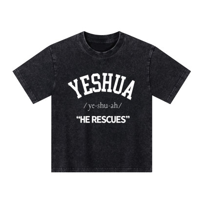 Yeshua He Rescues Kid Washed T-Shirt