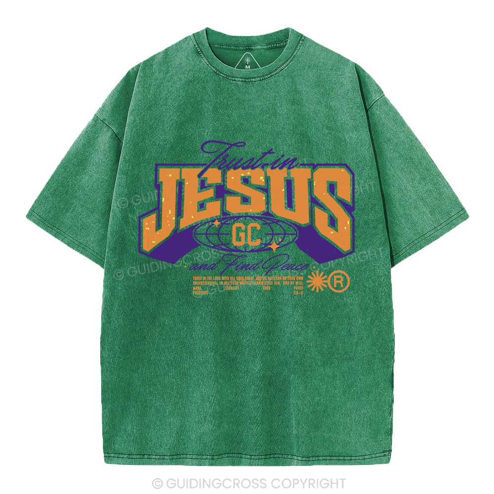 Trust In Jesus Christian Washed T-Shirt