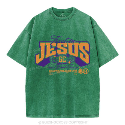 Trust In Jesus Christian Washed T-Shirt