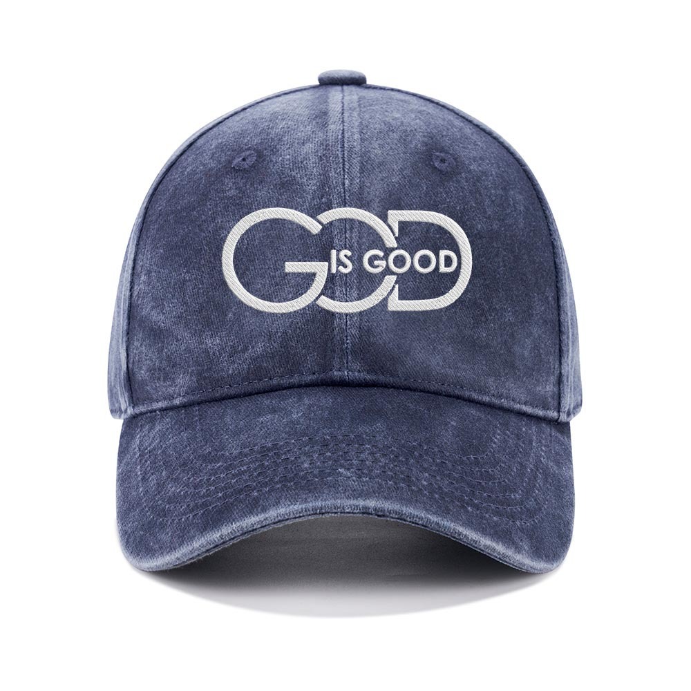 God Is Good Christian Washed Hat