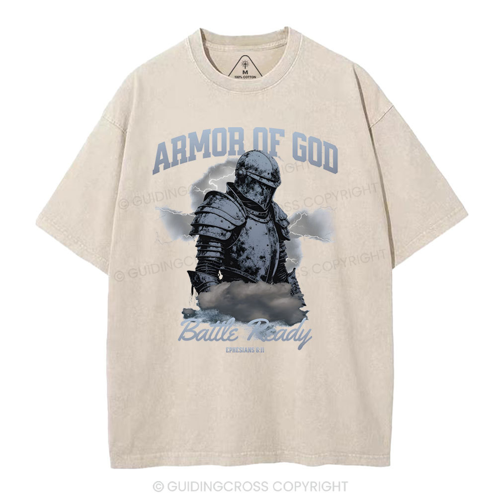 Armor Of God Christian Washed T-Shirt