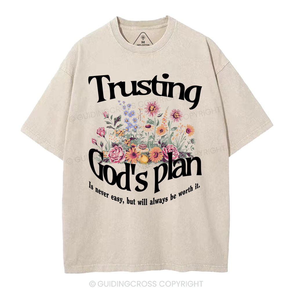 Trusting God's Plan Christian Washed T-Shirt