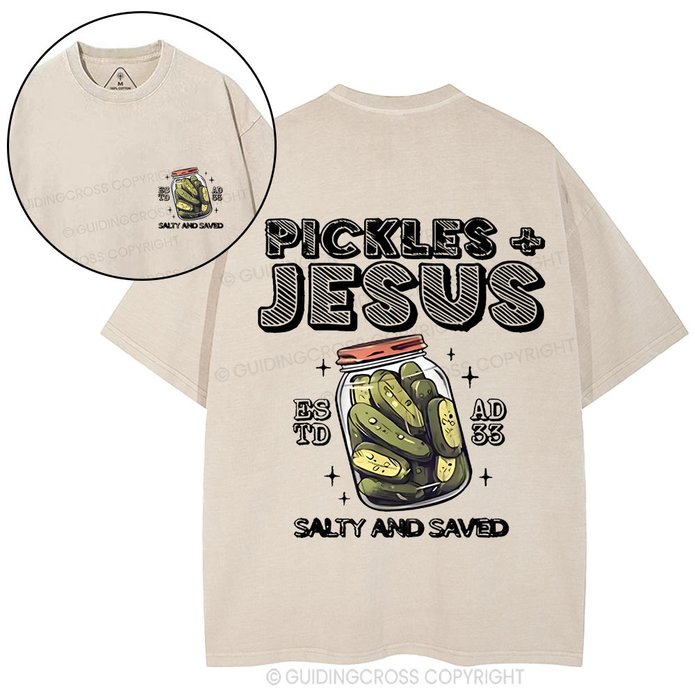 Salty And Saved Christian Washed T-Shirt