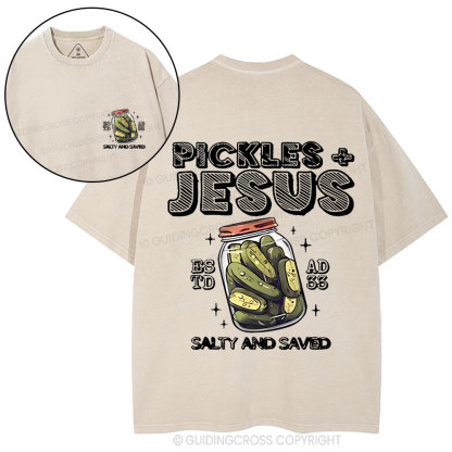Salty And Saved Christian Washed T-Shirt