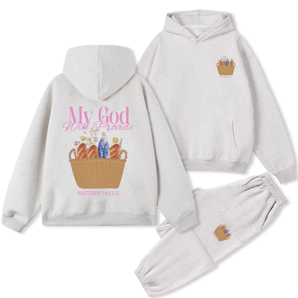 My God Will Provide Christian Fleece Hoodie Set