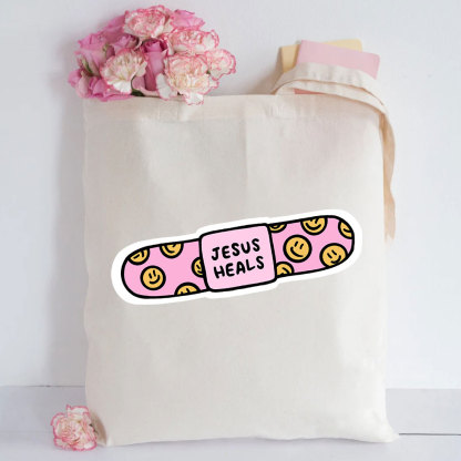 Jesus Heals Christian Canvas Tote Bag