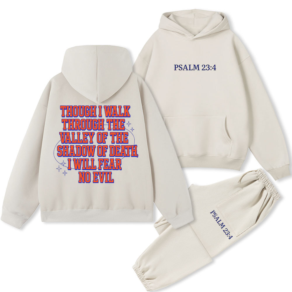 I Will Fear No Evil Christian Premium Fleece Hoodie Set