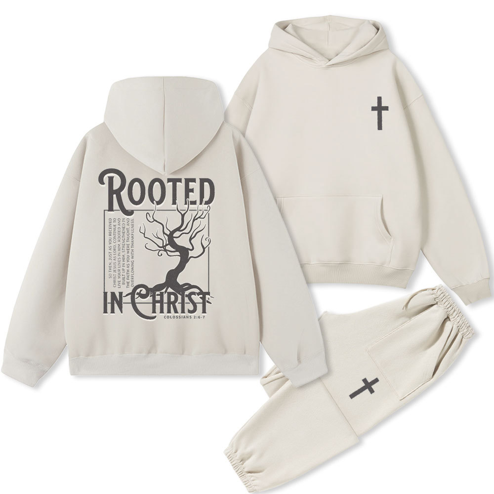 Rooted In Christ Christian Premium Fleece Hoodie Set
