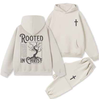 Rooted In Christ Christian Premium Fleece Hoodie Set