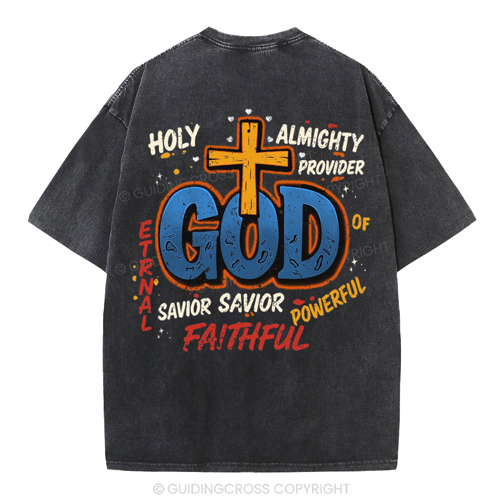 Holy Almighty Provider Christian Washed T-Shirt