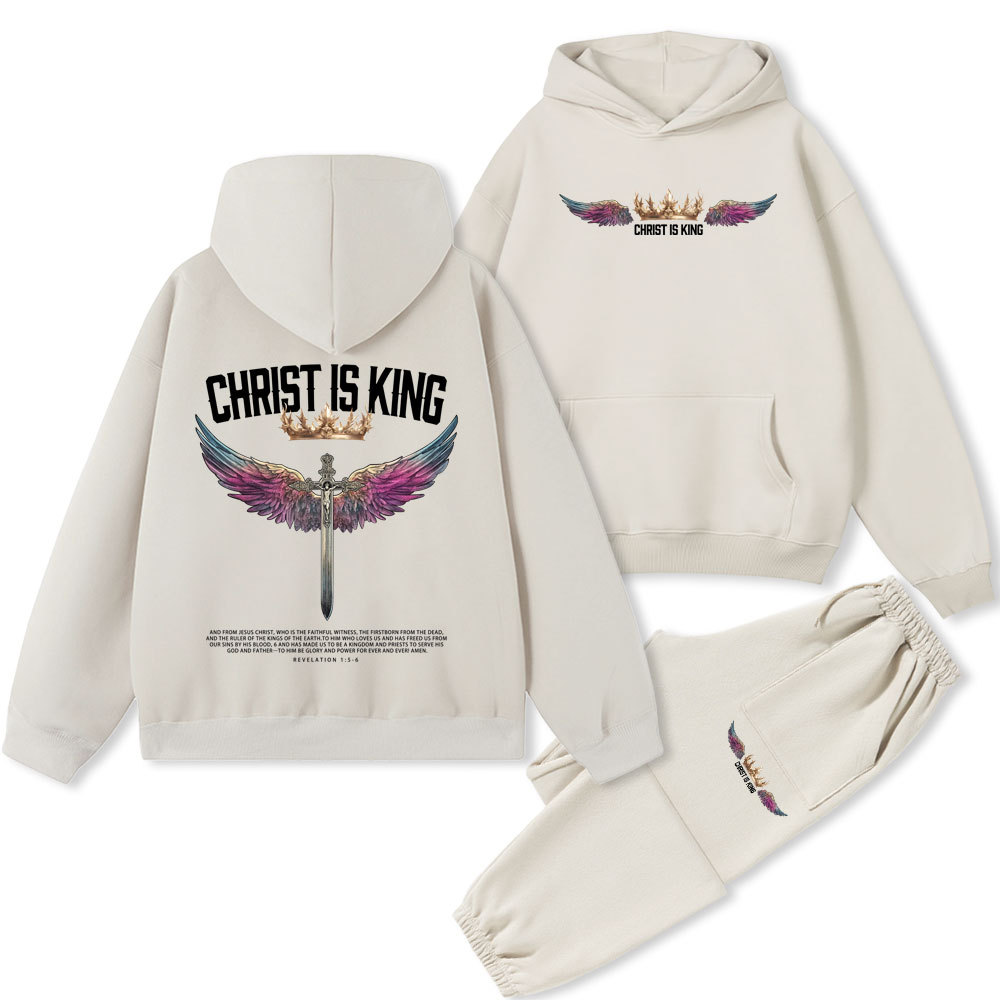 Christ Is King Christian Premium Fleece Hoodie Set