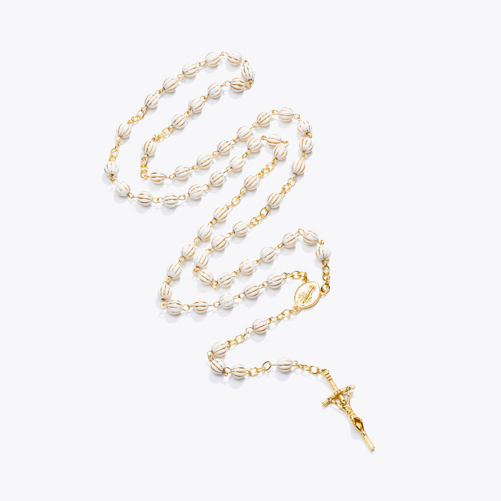 Pumpkin Bead Necklace with Vintage Pendant