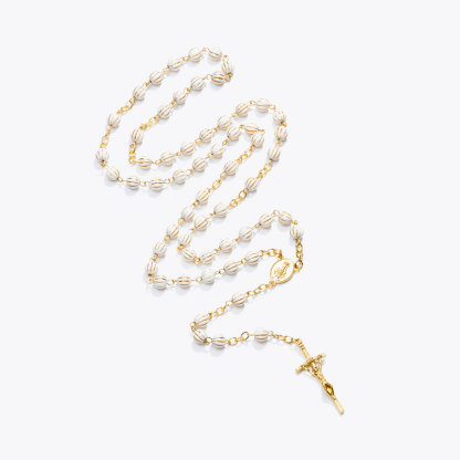 Pumpkin Bead Necklace with Vintage Pendant