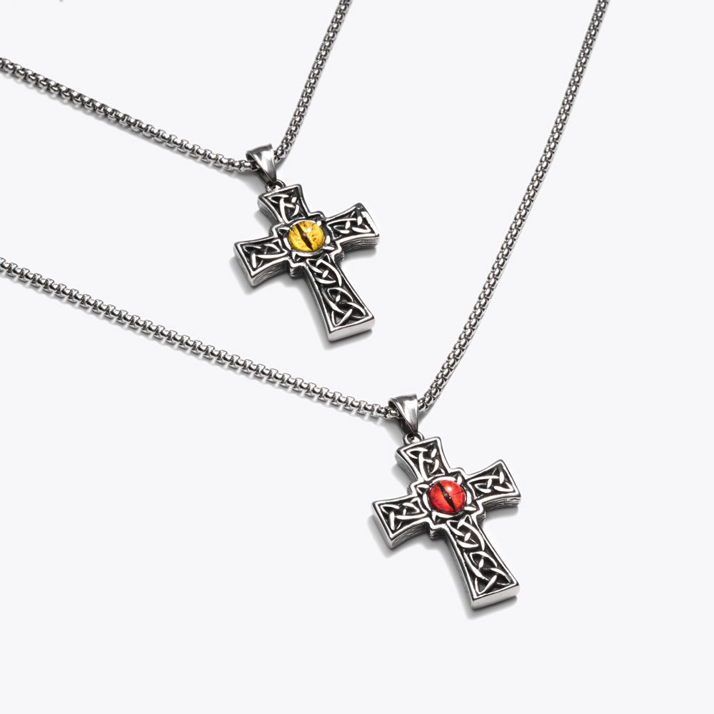 The Eye Is The Lamp Of The Body Cross Necklace