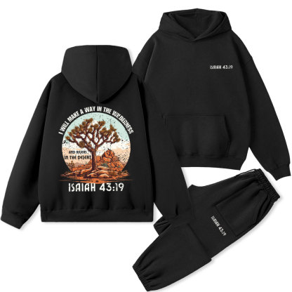 I Will Make A Way In The Wilderness Christian Premium Fleece Hoodie Set