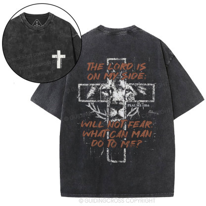The Lord Is On My Side Christian Washed T-Shirt