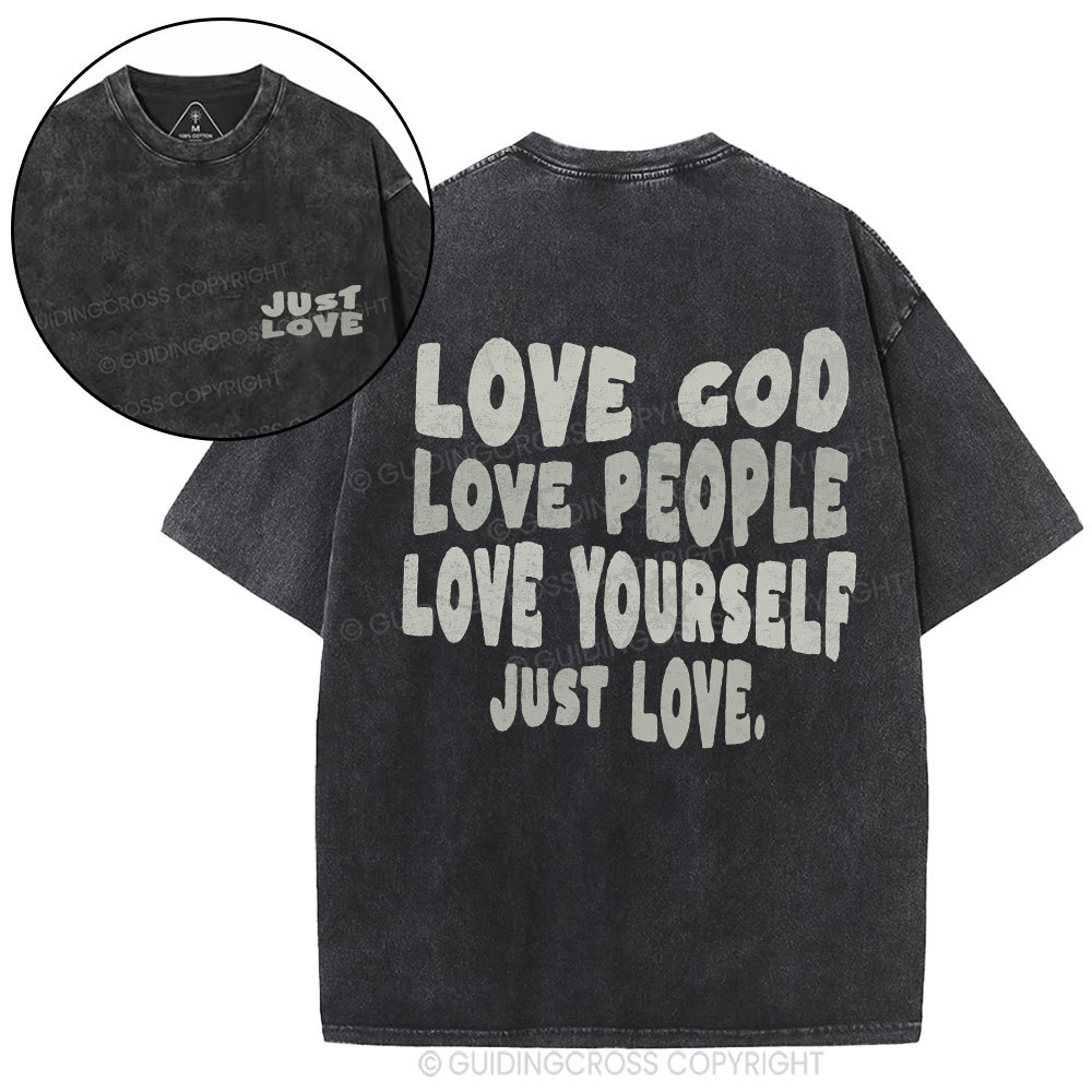 Love God Christian Washed T-Shirt
