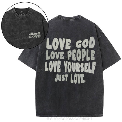 Love God Christian Washed T-Shirt