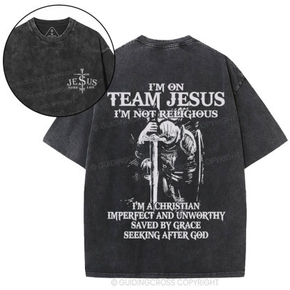 I'm On Team Jesus Christian Washed T-Shirt