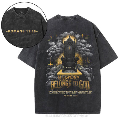 All Glory Belong To God Christian Washed T-Shirt