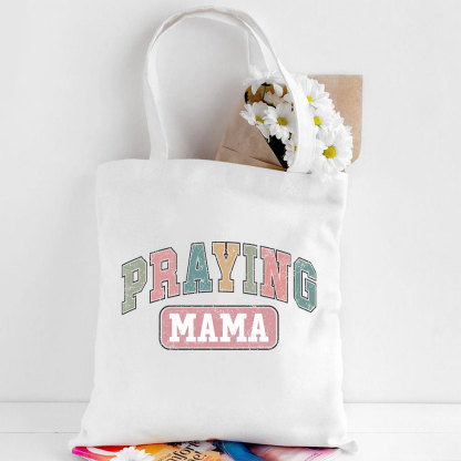 Praying Mama Vintage Christian Canvas Tote Bag