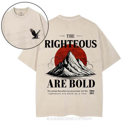 The Righteous Are Bold Chrsitian Washed T-Shirt