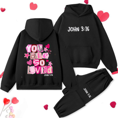 You Are So Loved Christian Premium Fleece Hoodie Set
