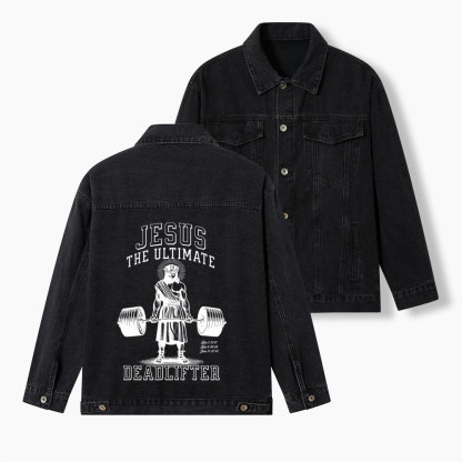 Jesus The Ultimate Deadlifte Christian Denim Jacket