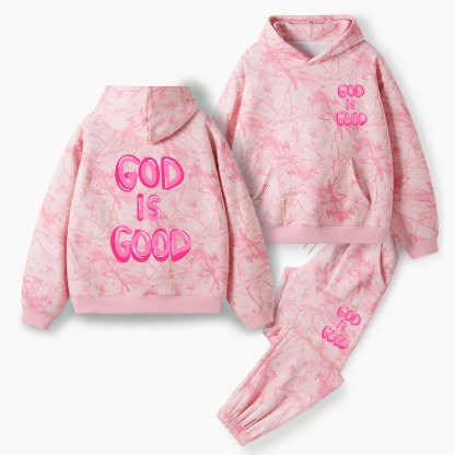 God Is Good Christian Camo Fleece Hoodie Set