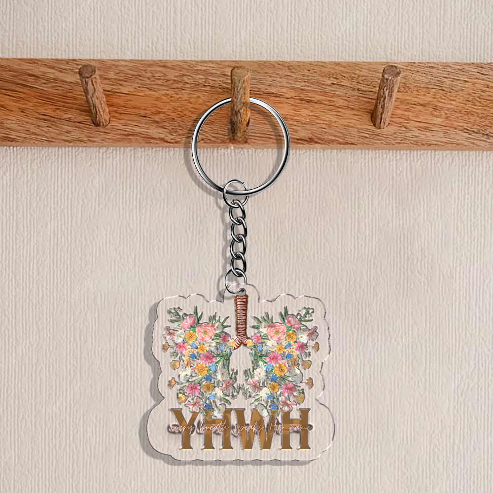 YHWH Every Breathe Speaks His Name Christian Acrylic Keychain