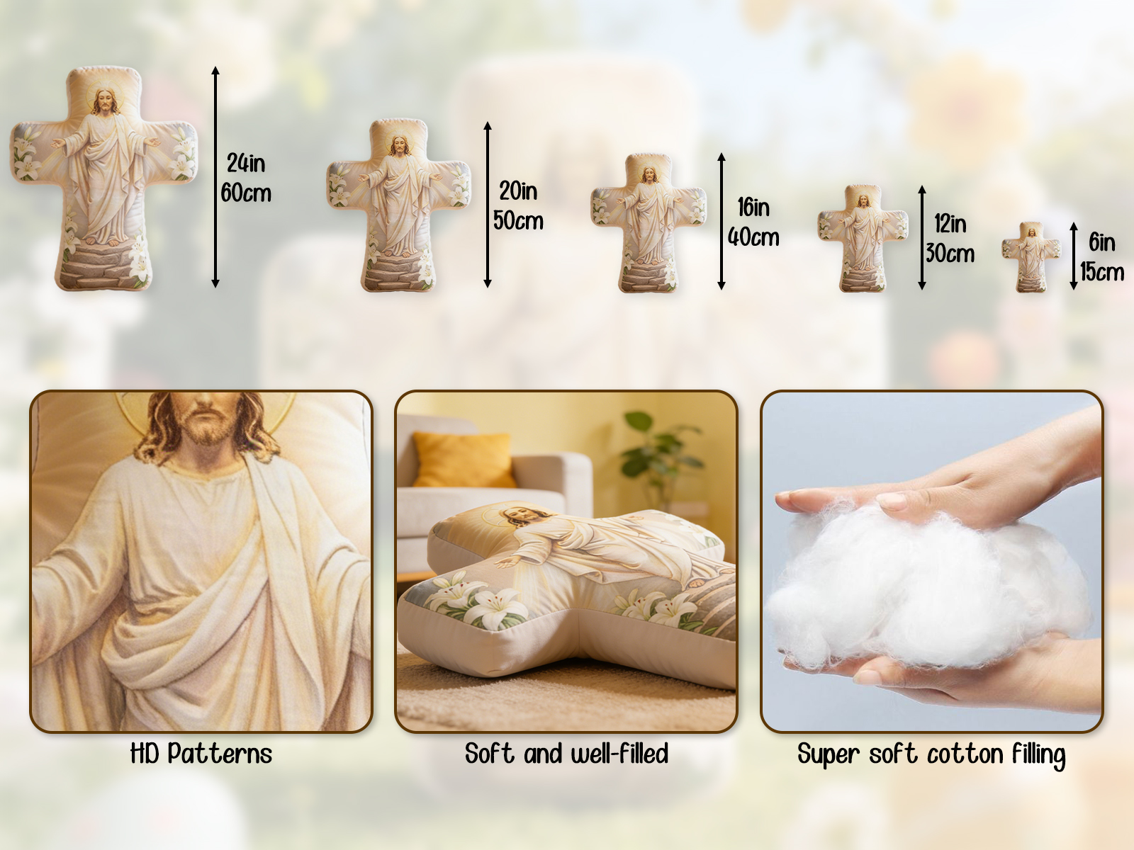 He Is Risen Irregular Short Plush Pillow