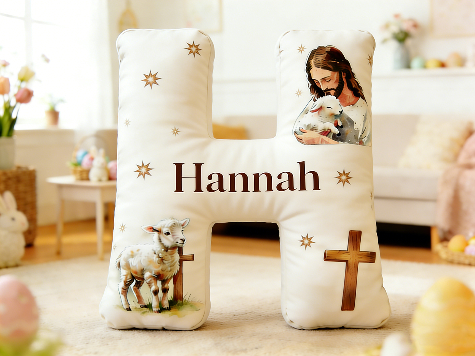 He Is My Shepherd Irregular Short Plush Pillow