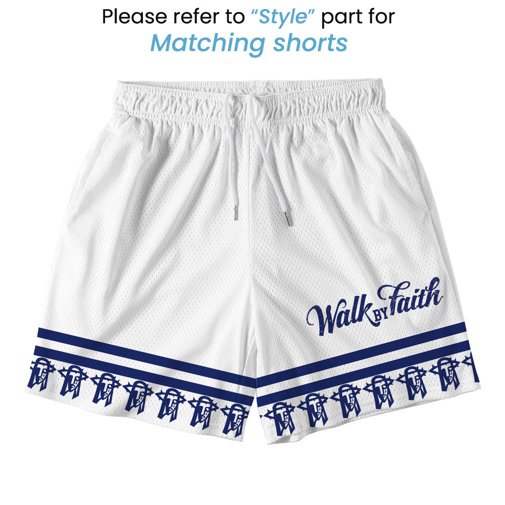 Walk By Faith Christian White Mesh Jersey