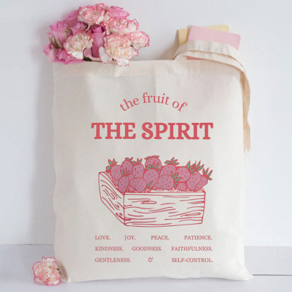 The Fruit Of The Spirit Christian Canvas Tote Bag