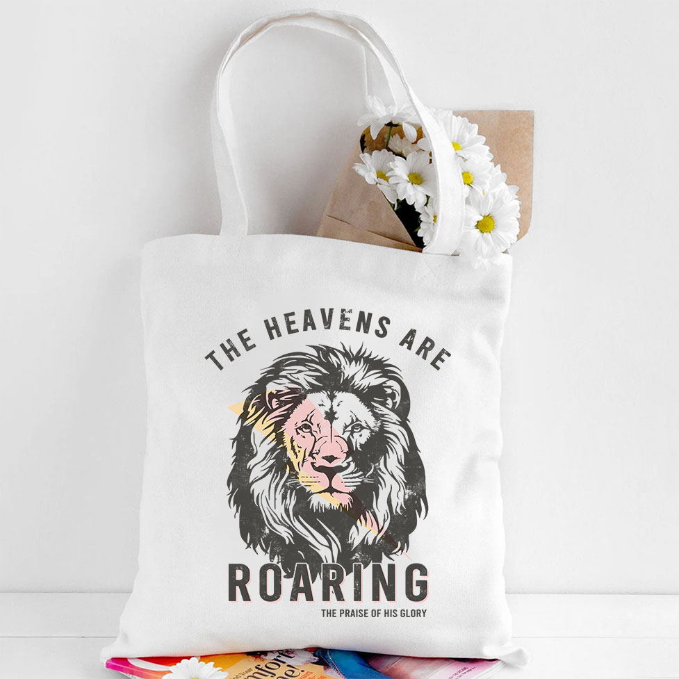 The Heavens Are Roaring Christian Canvas Tote Bag